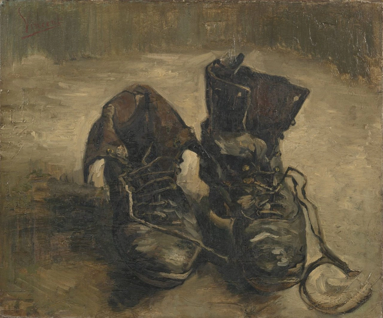 Vincent van Gogh,Shoes, 1886, oil on canvas. Van Gogh Museum, Amsterdam (Vincent van Gogh Foundation). Van Gogh Museum