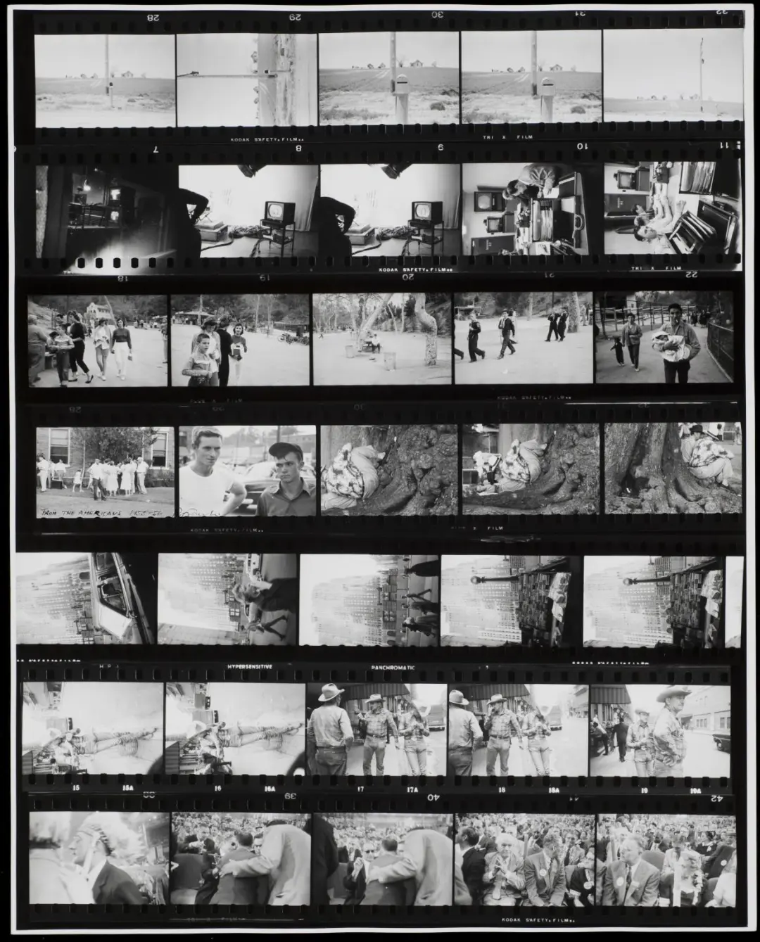 Contact Sheet fromThe Americans, Robert Frank, 1955–1956 printed 1970s, Tate, © Robert Frank