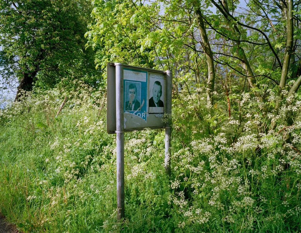 Paul Graham,Faded Political Poster, County Tyrone, 1985.