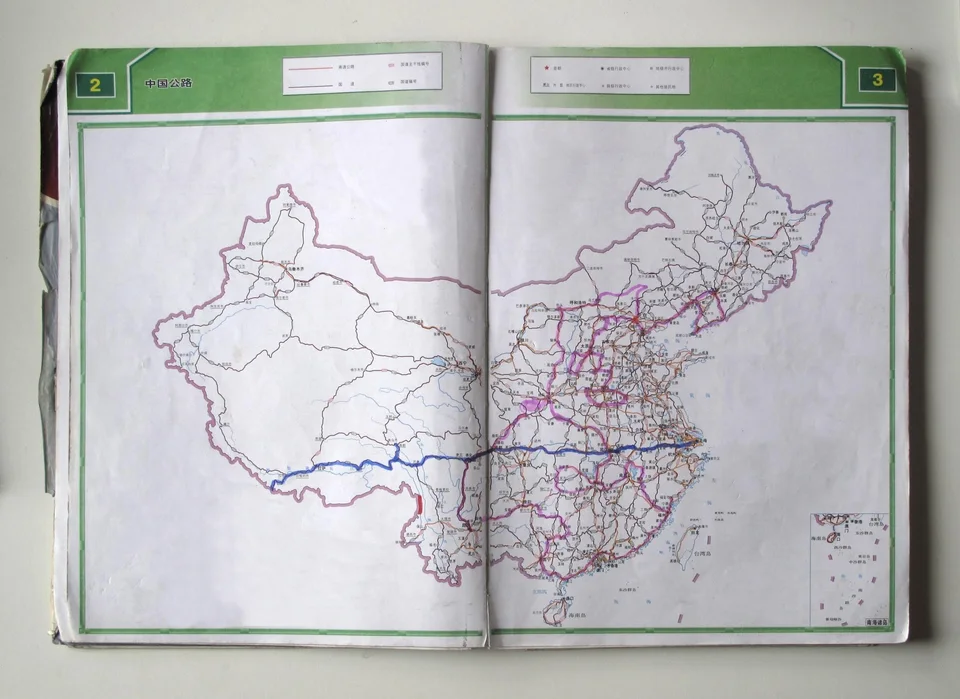 The route map Dan Luo used forChina Route 318 and North, South.