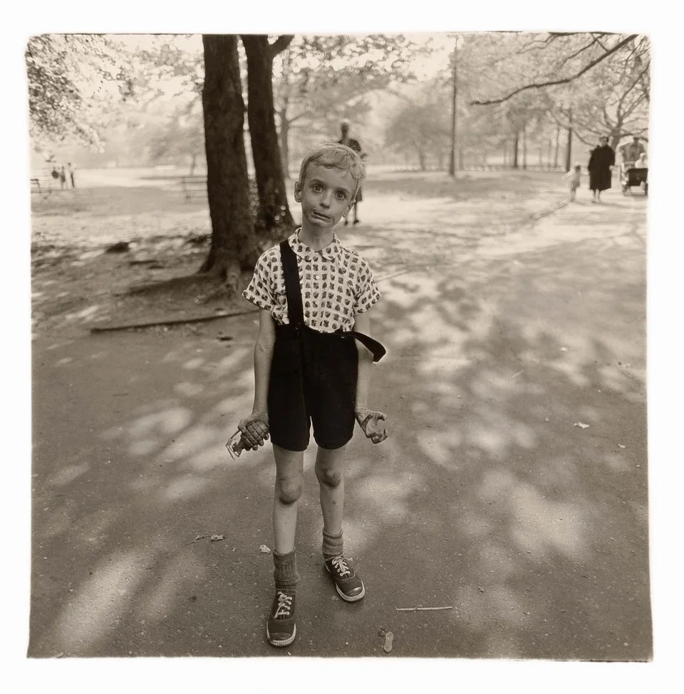 Diane Arbus, boy with a toy hand grenade in Central Park, New York.