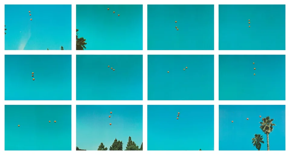 John Baldessari,Throwing Three Balls in the Air to Get a Straight Line (Best of Thirty-Six Attempts), 1973.