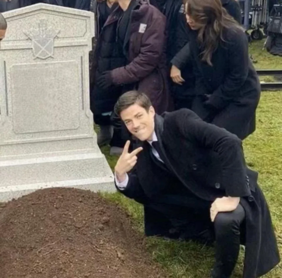 Cemetery selfie, a social media image from a classroom discussion.
