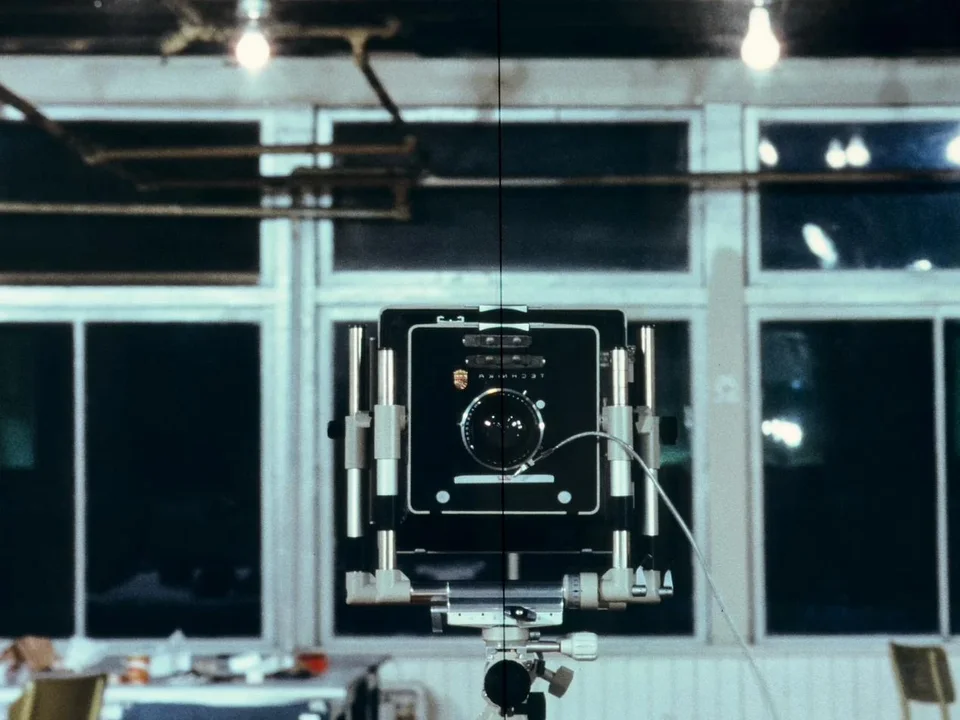 Fig. 8 The central part of Picture for Women, where the join between the two lightbox panels is clearly visible. Installation view, “Another Avant-Garde: Photography 1970–2000,” West Bund Museum, Shanghai, November 2024, photograph by Guosen Chen