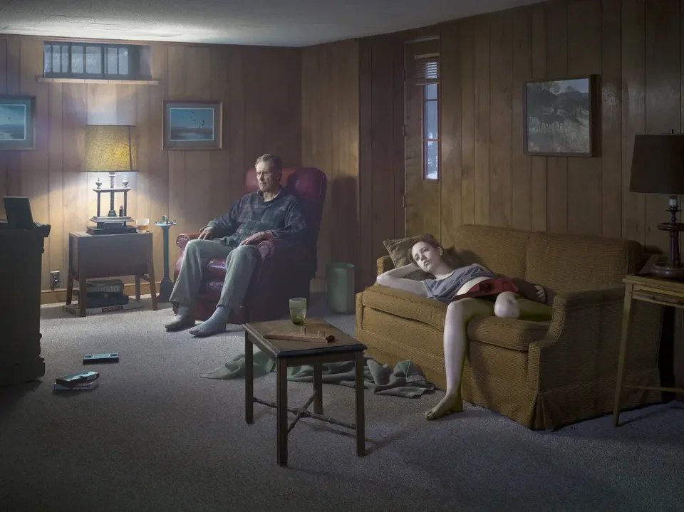 GREGORY CREWDSON,The Basement, 2014, Digital pigment print, image size 37 1/2 x 50 in. © Gregory Crewdson