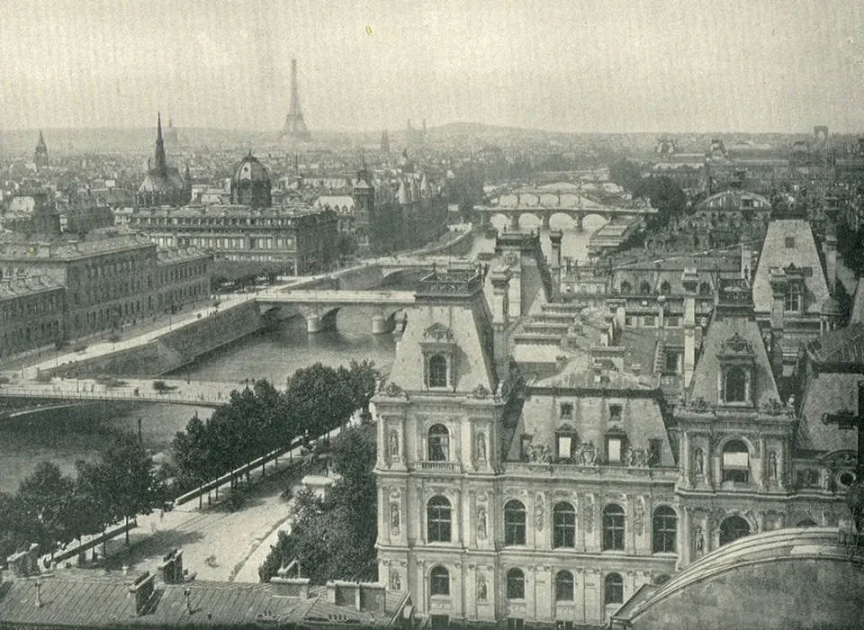 1890 年代，巴黎鸟瞰。Scanned from&nbsp;A Photographic Trip Around the World, John W. Illiff & Co., Chicago, 1892.&nbsp;