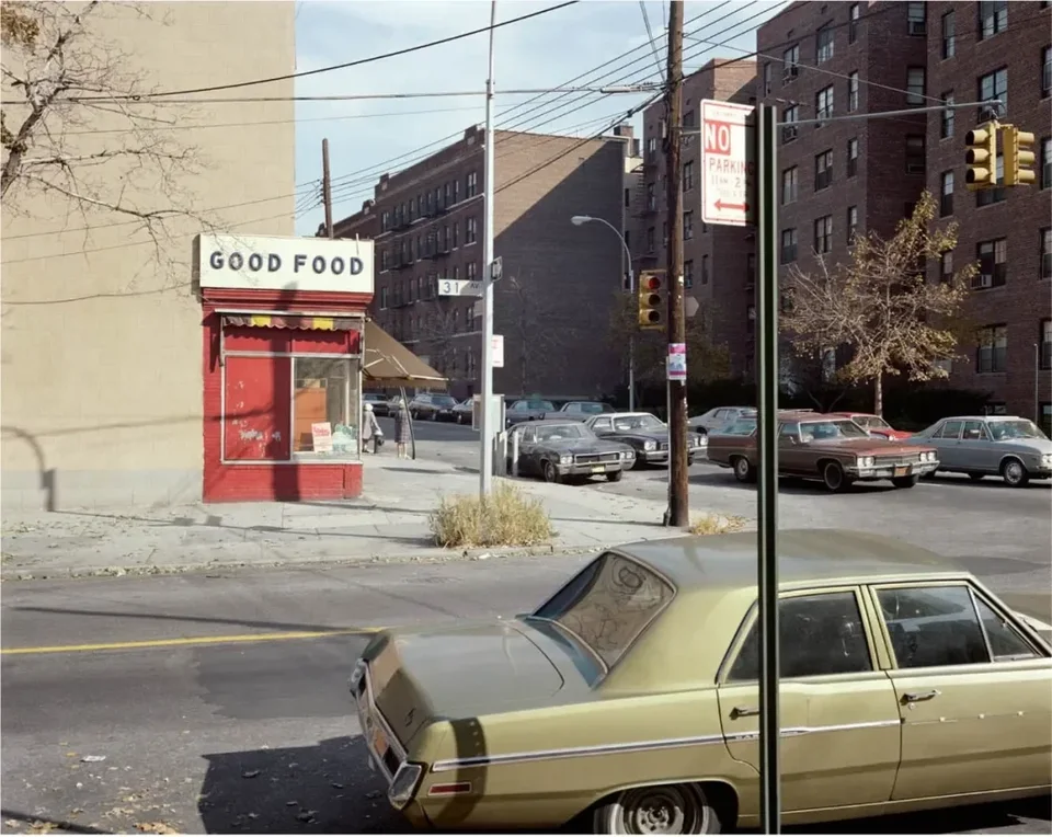 Stephen Shore, Thirty-First Avenue and Crescent Street, Queens, New York, October 28, 1974