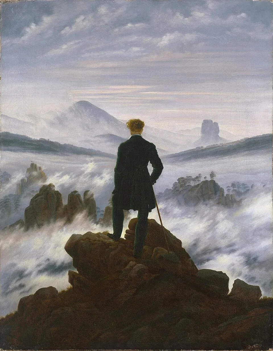Caspar David Friedrich,Wanderer above the Sea of Fog (Der Wanderer über dem Nebelmeer)