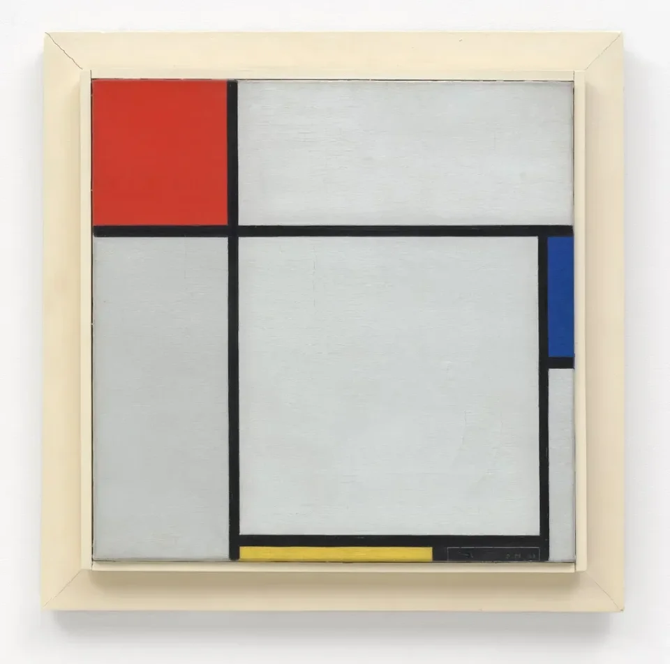 Piet Mondrian, Composition, 1929. Oil on canvas in artist's frame, 17 3/4 × 17 7/8 inches (45.1 × 45.3 cm). Solomon R. Guggenheim Museum, New York, Gift, Estate of Katherine S. Dreier, 1953 53.1347. © Mondrian/Holtzman Trust