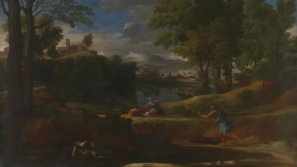 Nicolas Poussin,Landscape with a Man killed by a Snake, Probably 1648, Oil on canvas, 118.2 × 197.8 cm