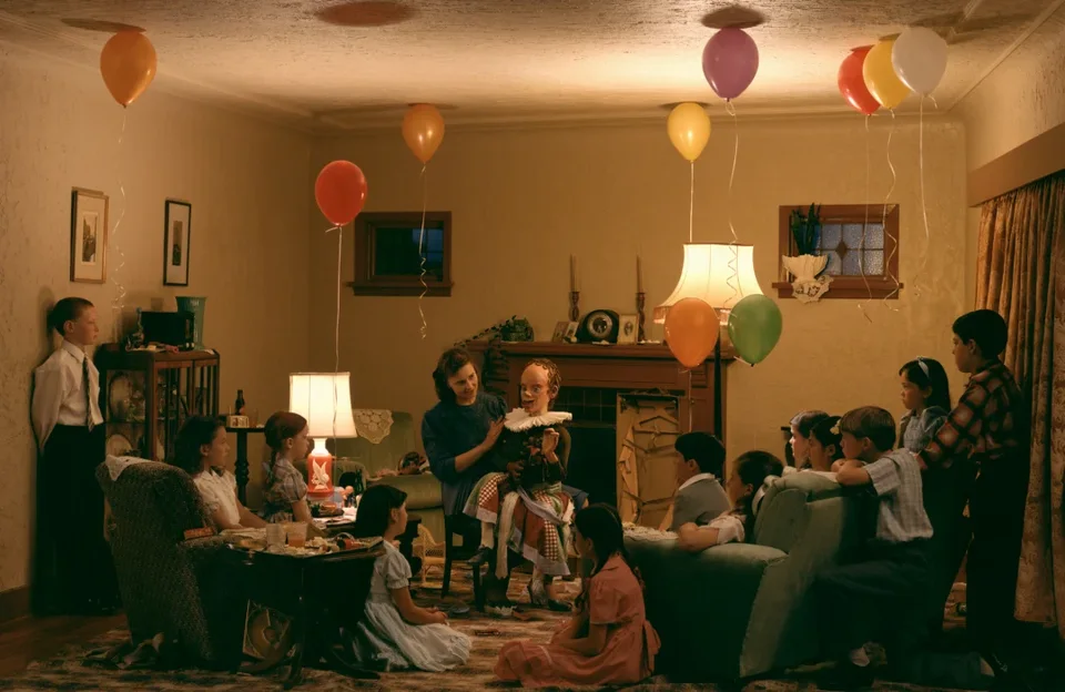 《1947年10月某次生日聚会上的腹语师》(A ventriloquist at a birthday party in October 1947,1990)