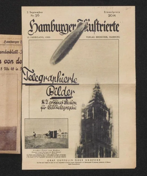The "telegraphed image" clipping in Plate C, bearing the words "Telegraphierte Bilder"