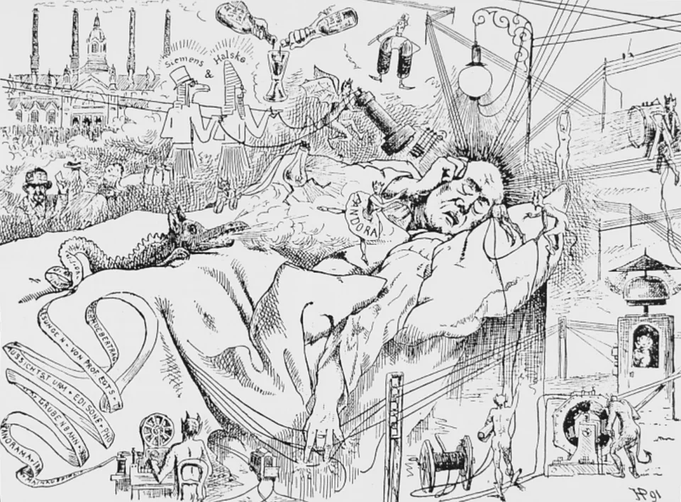 Anonymous,A Dream after Visiting the Frankfurt Electrotechnical Exhibition, 1891